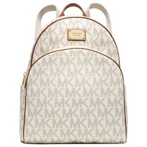 Michael Kors Abbey Jet Set Signature MK Logo Leather Adjustable Strap Backpack